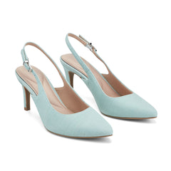 Women Rockport Jolie Total Motion Dress Pumps Light Blue Leather