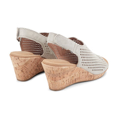 Women Rockport Briah Perforated Slingback Sandal Multi Khaki Leather