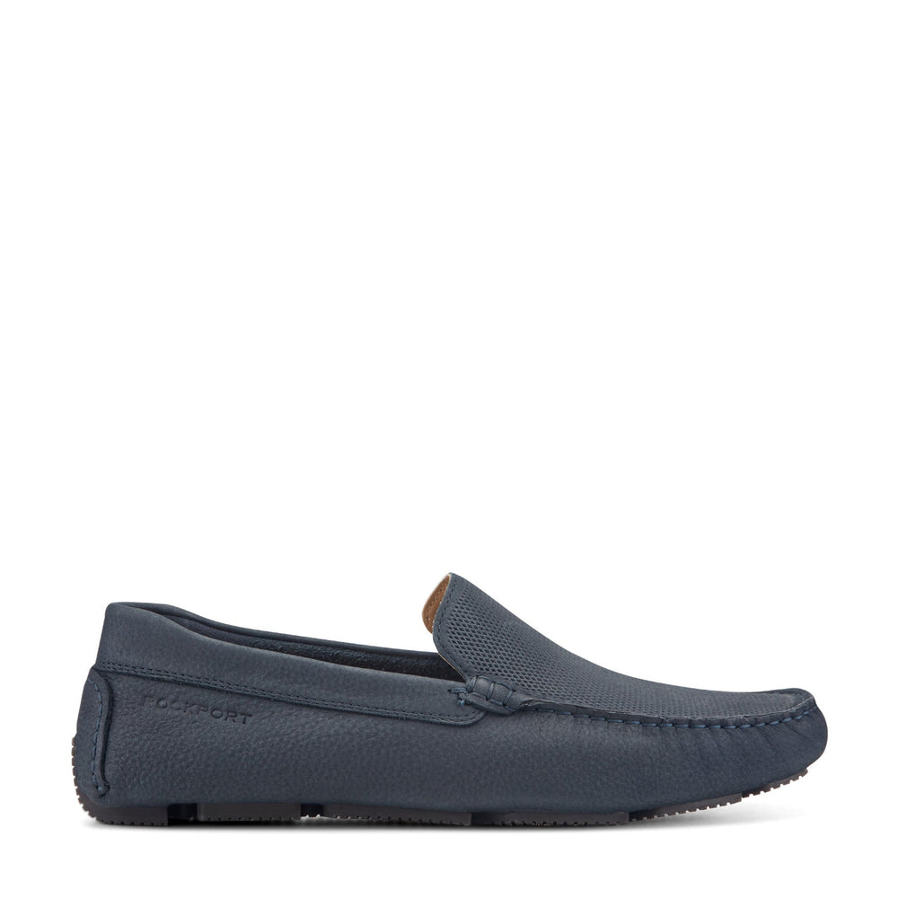 Men Rockport Rodger Loafers Dark Blue Suede