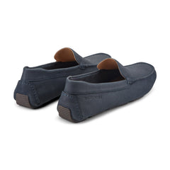Men Rockport Rodger Loafers Dark Blue Suede