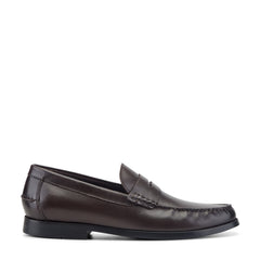 Men Rockport Willcox Classic Penny Loafers Dark Brown Leather