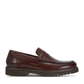 Men Rockport Maverick Penny Loafers Dark Brown Leather