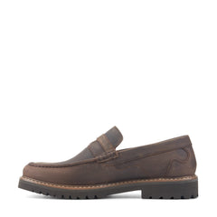 Men Rockport Maverick Penny Loafers Dark Brown Leather