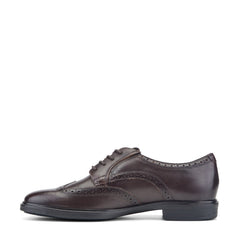 Men Rockport Keegan Dress Wing Tip Lace-up Oxfords Dark Brown Leather