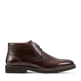 Men Rockport Flynn Lace-up Almond Toe Casual Boots Dark Brown Leather