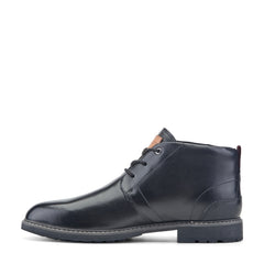 Men Rockport Tolan Lace-Up Leather Chukka Boots Black Leather