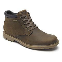 Men Rockport Rugged Bucks Waterproof Boot Boston Tan Leather