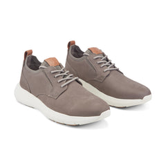 Men Rockport Jonston Lace-up Casual Sneakers Medium Gray Leather