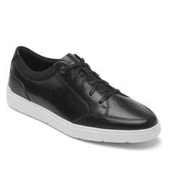 Men Rockport Total Motion Court Blucher Lace-up Casual Sneakers Black Leather