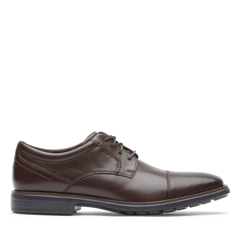 Men Rockport Total Motion Next Gen Cap Toe Oxford Dark Brown Leather