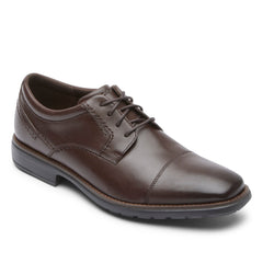 Men Rockport Total Motion Next Gen Cap Toe Oxford Dark Brown Leather