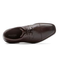 Men Rockport Total Motion Next Gen Cap Toe Oxford Dark Brown Leather