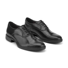 Men Rockport Keefe Dress Cap Toe Lace-up Oxfords Black Leather