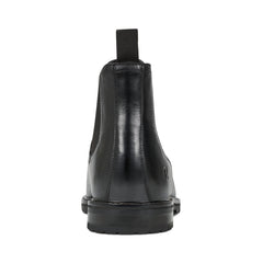Men Rockport Cassius Slip-on Almond Toe Boots Black Leather