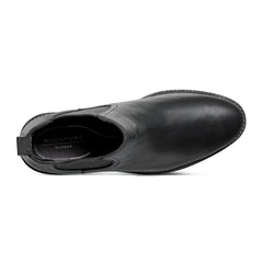 Men Rockport Cassius Slip-on Almond Toe Boots Black Leather