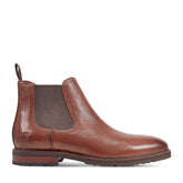 Men Rockport Cassius Slip-on Almond Toe Boots Dark Natural Leather