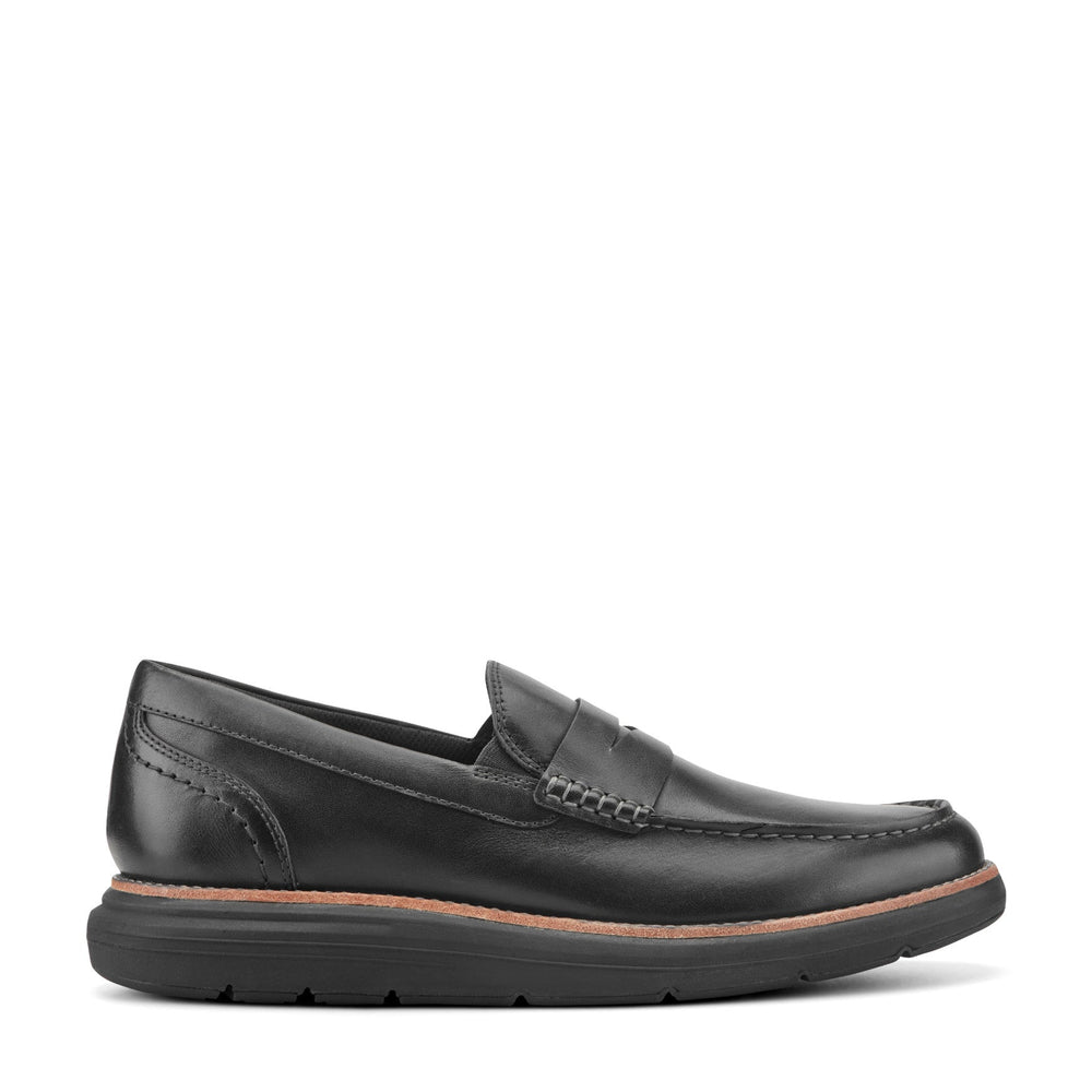 Men Rockport Total Motion Cadwyn Loafers Black Leather