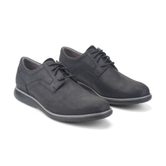 Men Rockport Garett Plain Toe Oxford Black Leather