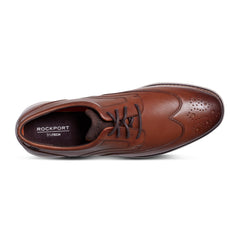 Men Rockport Garett Wing Tip Oxford Cognac Leather