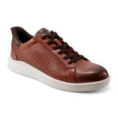 Men Rockport Tristen Step Activated Lace-Up Dark Natural Leather