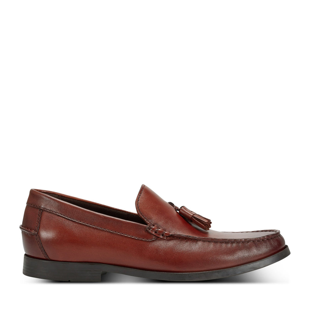 Men Rockport Whitlaw Tassel Loafers Dark Natural Leather