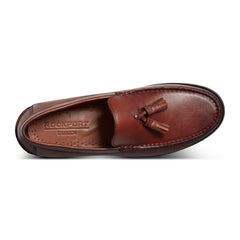 Men Rockport Whitlaw Tassel Loafers Dark Natural Leather