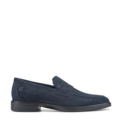 Men Rockport Keenan Penny Loafers Dark Blue Suede