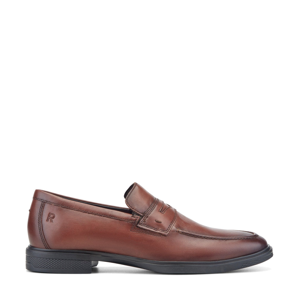 Men Rockport Keenan Penny Loafers Medium Natural Leather