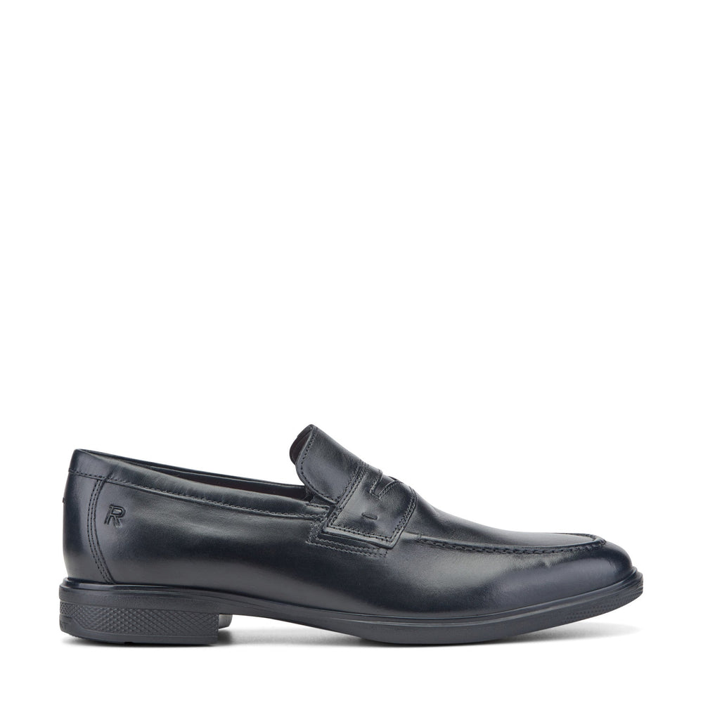 Men Rockport Keenan Penny Loafers Black Leather