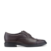 Men Rockport Keefe Dress Cap Toe Lace-up Oxfords Dark Brown Leather