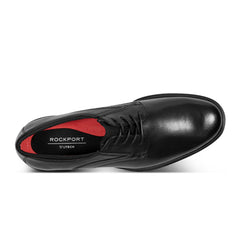 Men Rockport Keelan Dress Plain Toe Lace-up Oxfords Black Leather