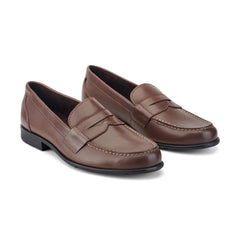 Men Rockport Classic Penny Loafers Dark Brown Leather