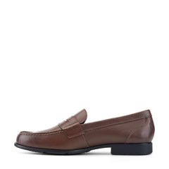 Men Rockport Classic Penny Loafers Dark Brown Leather