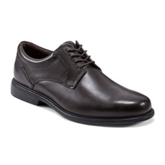Men Rockport Charles Road Plain Toe Oxford Dark Brown Leather