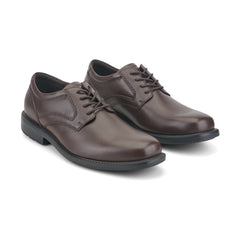 Men Rockport Style Leader 2 Plain Toe Oxford Dark Brown Leather