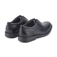 Men Rockport Style Leader 2 Apron Toe Oxford Black Leather