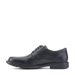 Men Rockport Style Leader 2 Apron Toe Oxford Black Leather