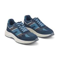 Men Rockport Henry Casual Lace-Up Sneakers Dark Blue Suede