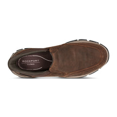 Men Rockport Reece Step Activated Slip-ons Medium Brown Suede
