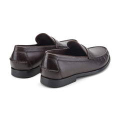 Men Rockport Willcox Classic Penny Loafers Dark Brown Leather
