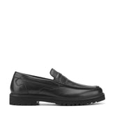 Men Rockport Maverick Penny Loafers Black Leather