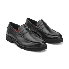 Men Rockport Maverick Penny Loafers Black Leather