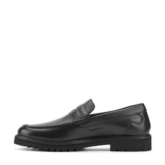 Men Rockport Maverick Penny Loafers Black Leather