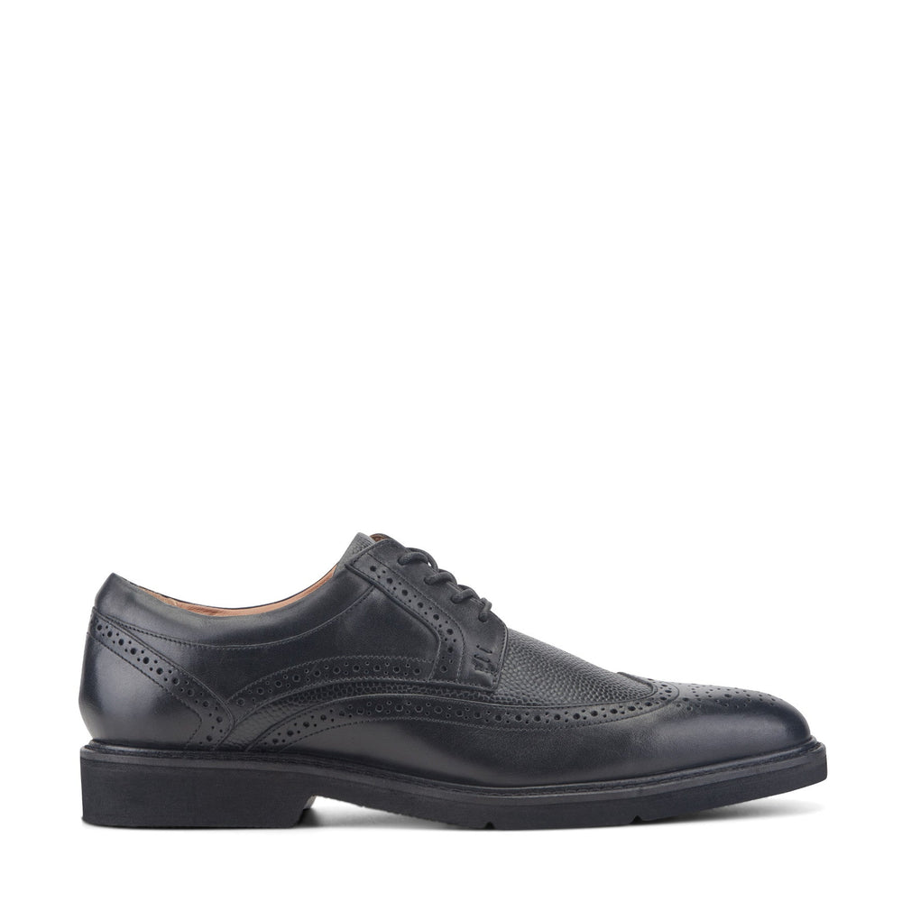 Men Rockport Fallo Dress Lace-up Almond Toe Oxfords Black Leather