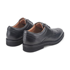 Men Rockport Fallo Dress Lace-up Almond Toe Oxfords Black Leather