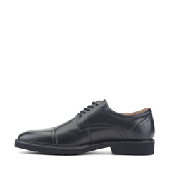 Men Rockport Findlay Dress Lace-up Almond Toe Oxfords Black Leather