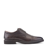 Men Rockport Findlay Dress Lace-up Almond Toe Oxfords Dark Brown Leather