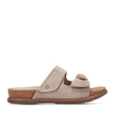 Women Rockport Zova Slip-on Open Toe Flat Casual Sandals Taupe Suede