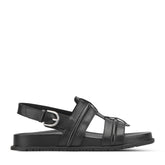 Women Rockport Laina Slingback Fisherman Sandals Black Leather