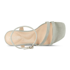 Women Rockport Total Motion Teddy Sandals Light Blue Sage Suede